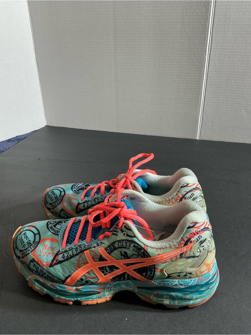 ASICS Kids Teal and Coral Graphic Sneakers - Picture 3 of 8